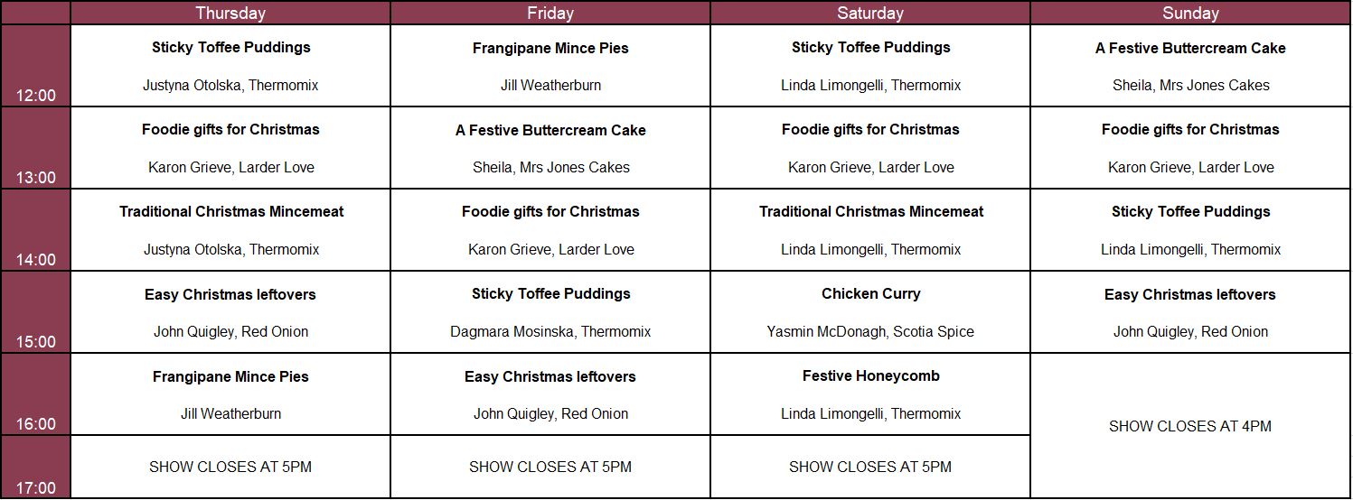 CL Glasgow kitchen timetable