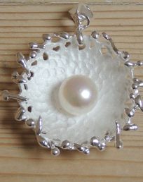 Large Pearl and Silver Pendant