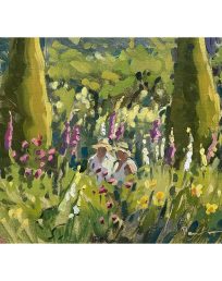 Amongst the foxgloves - oil painting