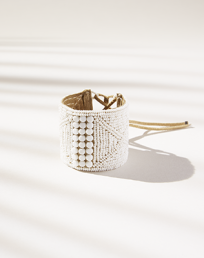 Leather embroidered cuff