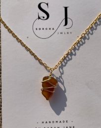 Amber Seaglass Necklace