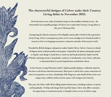 The characterful designs of Calver make their Country Living debut in November 2023