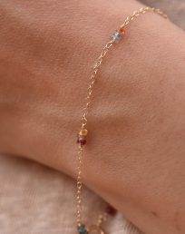 Multicolour sapphire dainty chain bracelet