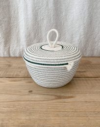 Rope pot with lid in forest green