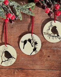 wooden tree decorations