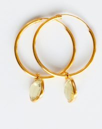 Gold Vita Earrings With Citrine Drops