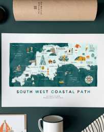 South West Costal Path Route Print