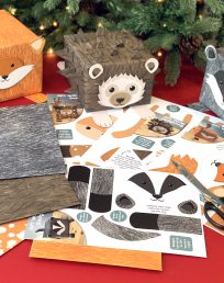 Woodland animals 3D craft kit wrapping paper