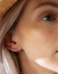 Lumi Crystal Climber Stud Earrings