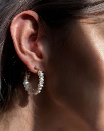 Petro Statement Pearl Hoop Earrings